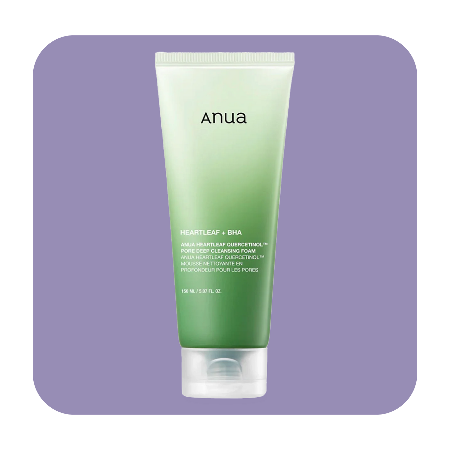 Anua Heartleaf Quercetinol Pore Deep Cleansing Foam - 150ml | أنوا غسول رغوي يحتوي على خلاصة نبات القلب، مصممة لتنظيف المسام بعمق وتقشير خلايا الجلد الميتة بلطف - 150 مل