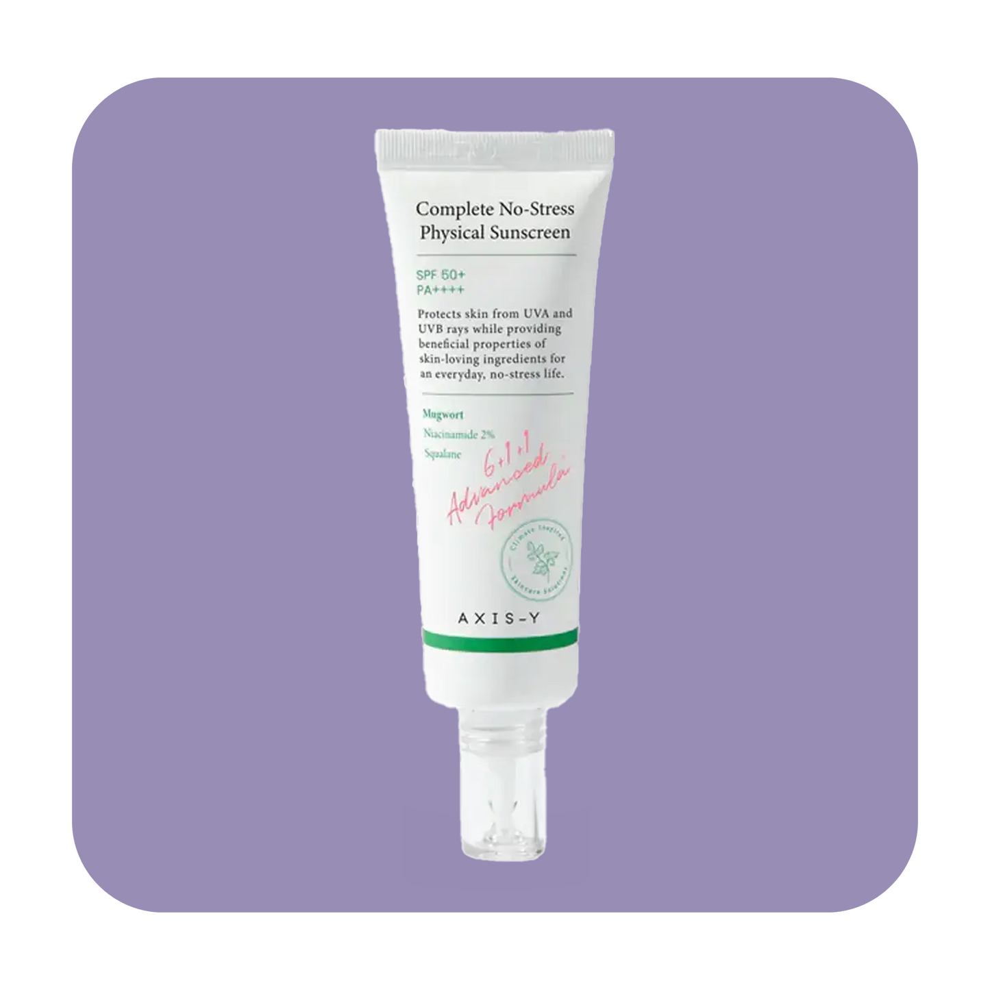 AXIS-Y Complete No-Stress Physical Sunscreen Spf 50pa+++ - 50ml | اكسس-واي واقي شمسي فيزيائي spf 50+++ - 50 مل