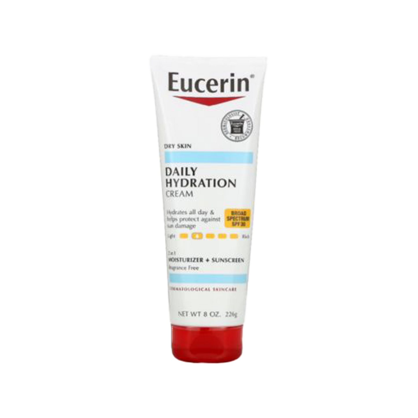 Eucerin Daily Hydration Cream Broad Spectrum Spf 30 Moisturizer - 226g | يوسيرين مرطب مع واقي شمس - 226 غرام