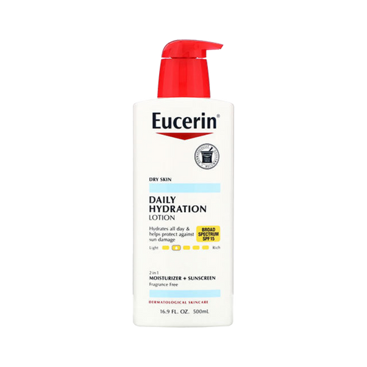 Eucerin Lotion Daily Hydration SPF 15 - 500ml |يوسيرين لوشن للترطيب اليومي بعامل حماية من الشمس 15 - 500 مل